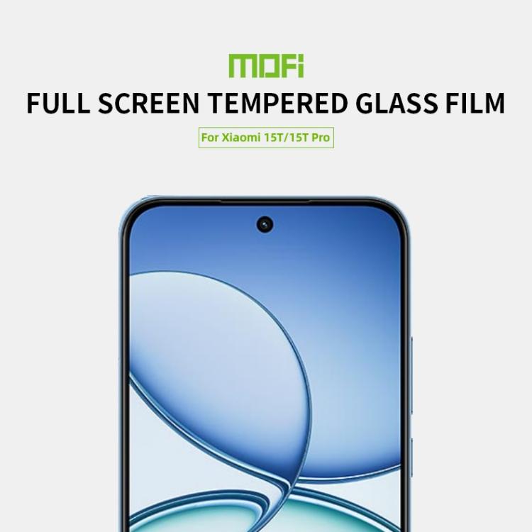 For Xiaomi 15T / 15T Pro MOFI 9H 2.5D Full Screen Tempered Glass Film - Black