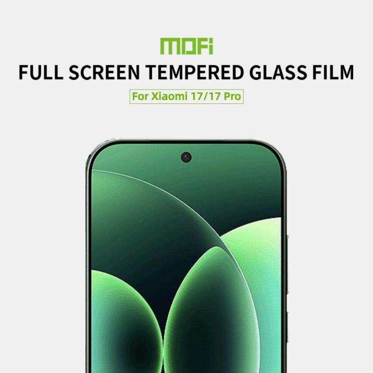 For Xiaomi 17 / 17 Pro Unlock MOFI 9H 2.5D Full Screen Tempered Glass Film - Black