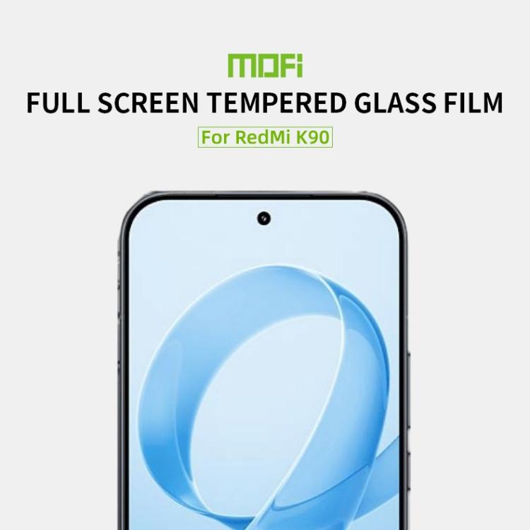 For Redmi K90 Unlock MOFI 9H 2.5D Full Screen Tempered Glass Film - Black