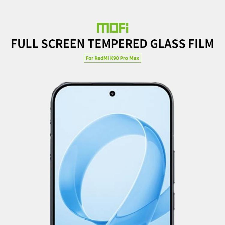 For Redmi K90 Pro Max Unlock MOFI 9H 2.5D Full Screen Tempered Glass Film - Black