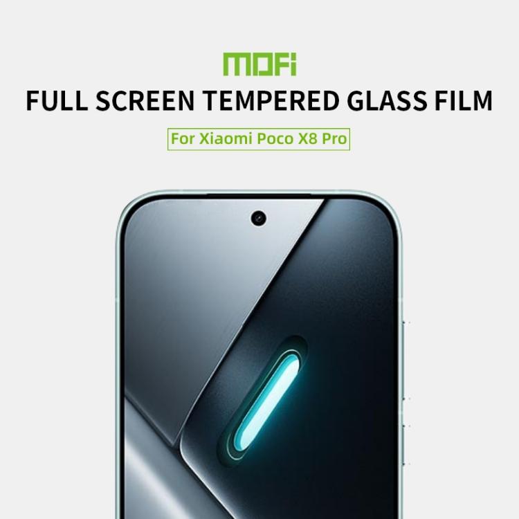 For Xiaomi Poco X8 Pro Unlock MOFI 9H 2.5D Full Screen Tempered Glass Film - Black