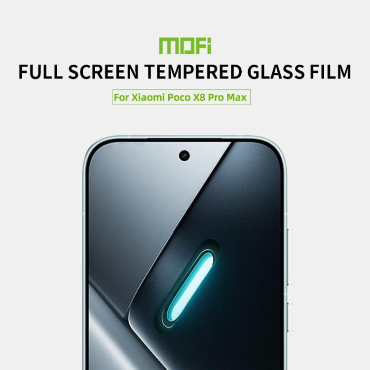For Xiaomi Poco X8 Pro Max Unlock MOFI 9H 2.5D Full Screen Tempered Glass Film - Black