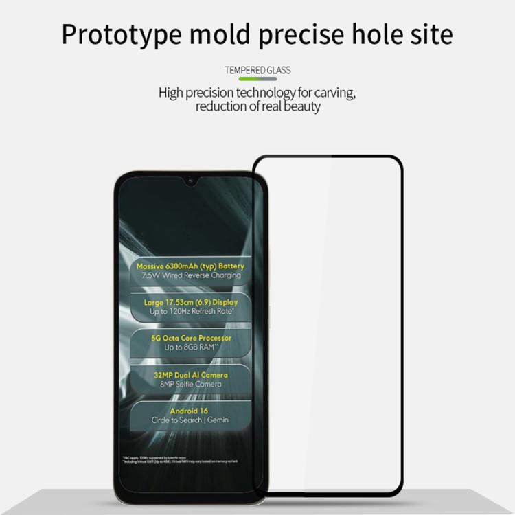 For Xiaomi Poco C85x MOFI 9H 2.5D Full Screen Tempered Glass Film - Black