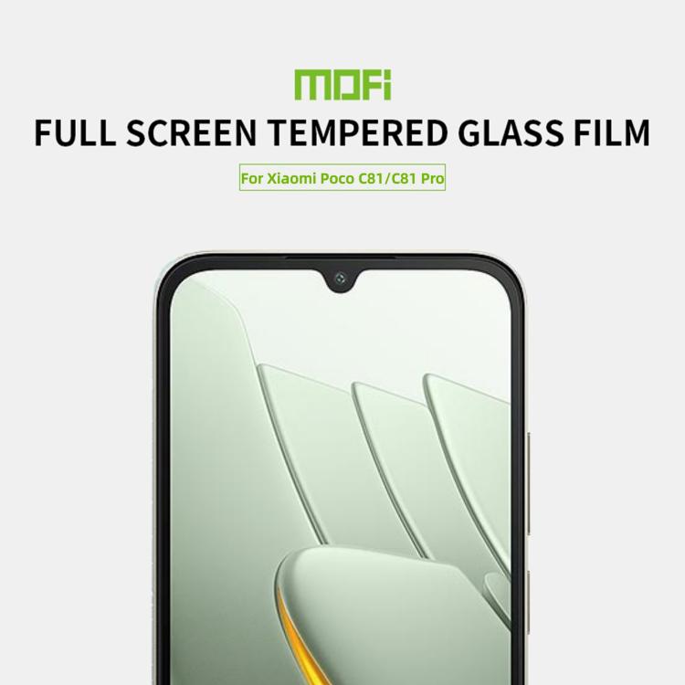 For Xiaomi Poco C81 / C81 Pro MOFI 9H 2.5D Full Screen Tempered Glass Film - Black