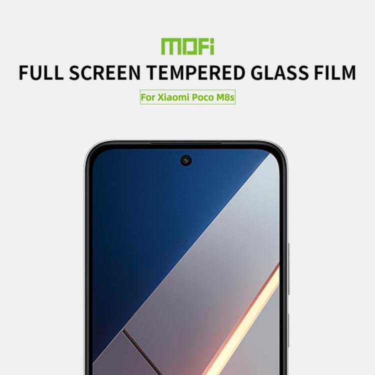 For Xiaomi Poco M8s MOFI 9H 2.5D Full Screen Tempered Glass Film - Black