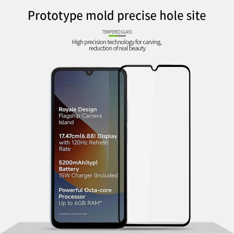 For Xiaomi Poco C81x 4G MOFI 9H 2.5D Full Screen Tempered Glass Film - Black