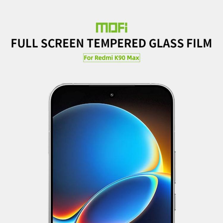 For Redmi K90 Max 5G Unlock MOFI 9H 2.5D Full Screen Tempered Glass Film - Black