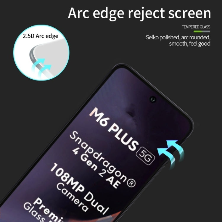 For Xiaomi Poco M6 Plus PINWUYO 9H 2.5D Full Screen Tempered Glass Film - Black