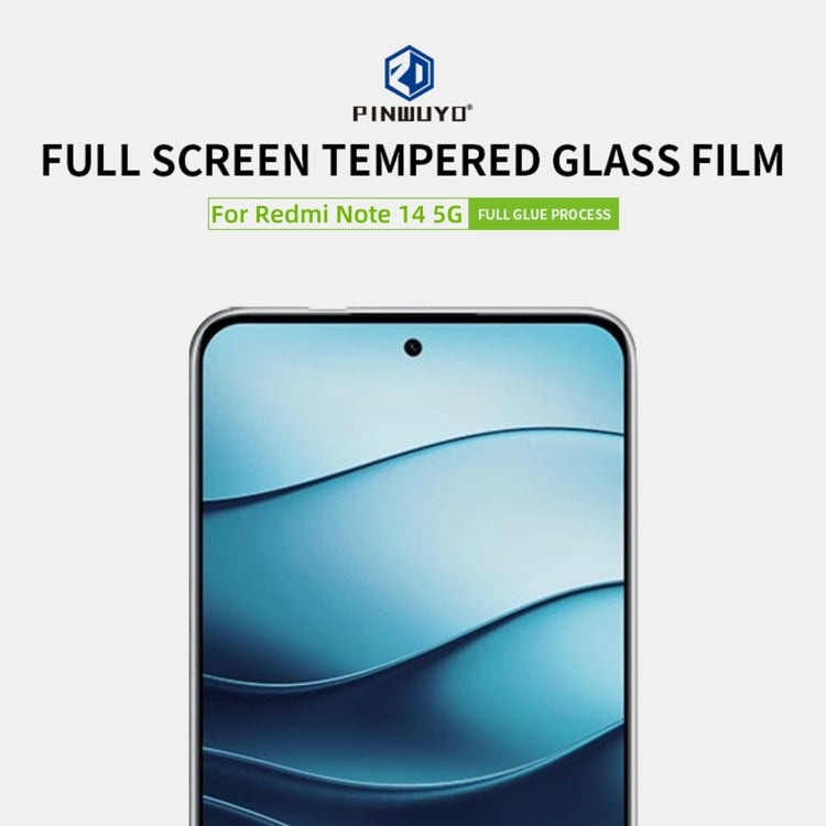 For Xiaomi Redmi Note 14 5G PINWUYO 9H 2.5D Full Screen Tempered Glass Film - Black