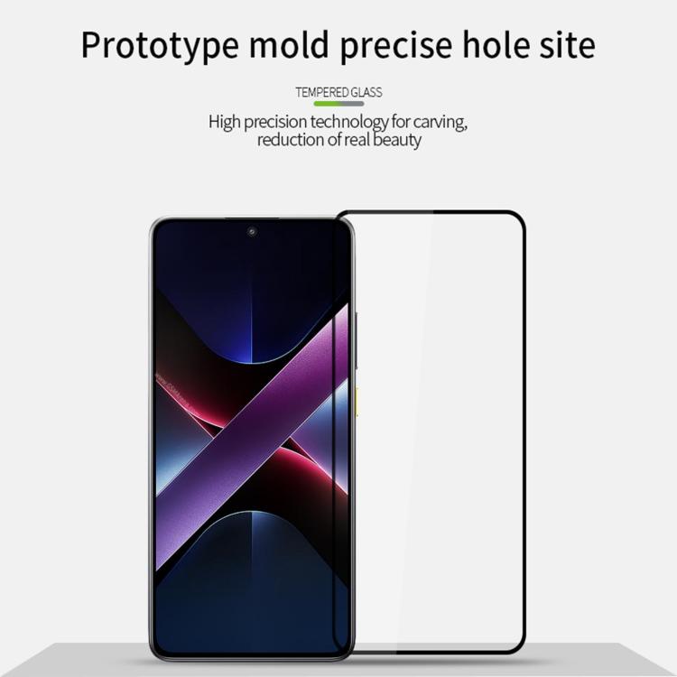 For Xiaomi Poco X7 Pro PINWUYO 9H 2.5D Full Screen Tempered Glass Film - Black