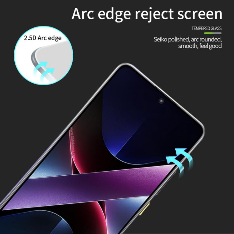 For Xiaomi Poco X7 Pro PINWUYO 9H 2.5D Full Screen Tempered Glass Film - Black