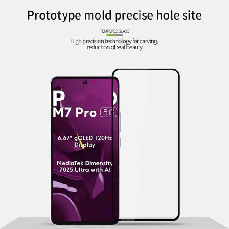 For Xiaomi Poco M7 Pro 5G PINWUYO 9H 2.5D Full Screen Tempered Glass Film - Black