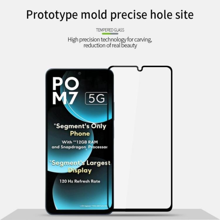For Xiaomi Poco M7  PINWUYO 9H 2.5D Full Screen Tempered Glass Film - Black