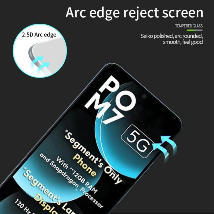 For Xiaomi Poco M7  PINWUYO 9H 2.5D Full Screen Tempered Glass Film - Black
