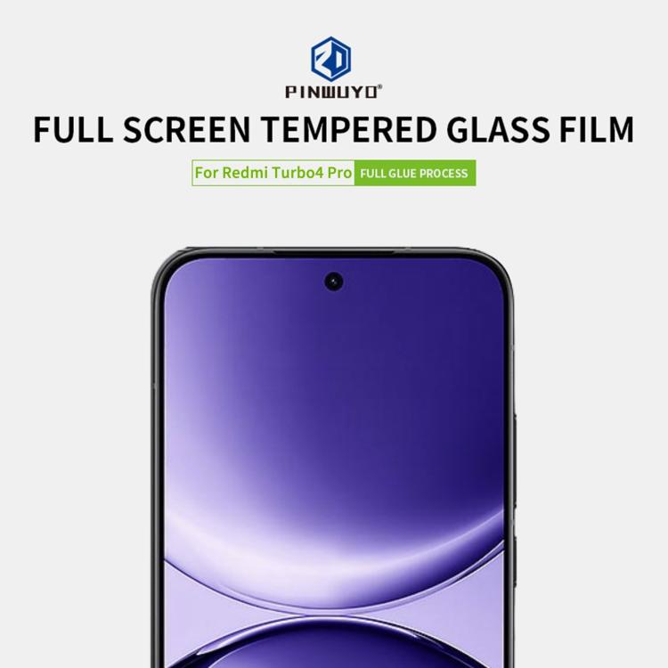 For Redmi Turbo 4 Pro PINWUYO 9H 2.5D Full Screen Tempered Glass Film - Black
