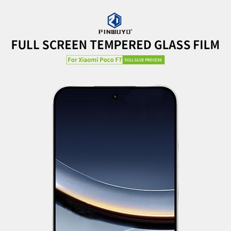 For Xiaomi Poco F7 PINWUYO 9H 2.5D Full Screen Tempered Glass Film - Black