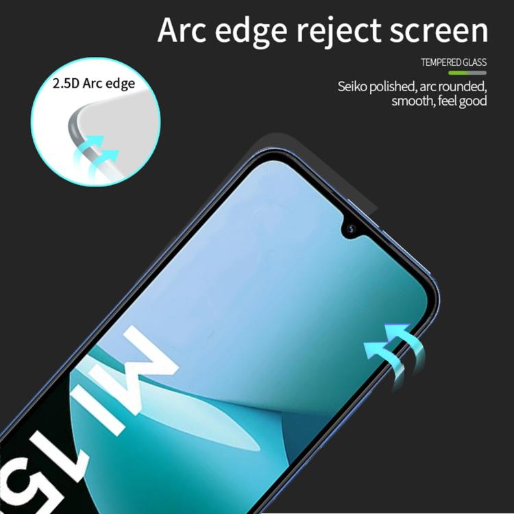 For Redmi  15C 4G 171.5mm / Poco C85 PINWUYO 9H 2.5D Full Screen Tempered Glass Film - Black