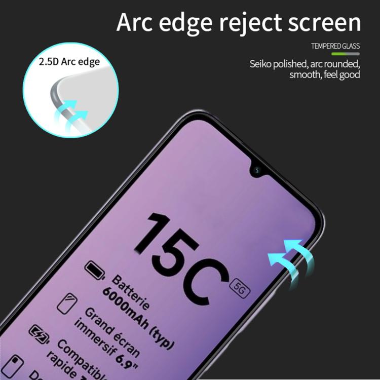 For Redmi 15C 5G 173.1mm PINWUYO 9H 2.5D Full Screen Tempered Glass Film - Black
