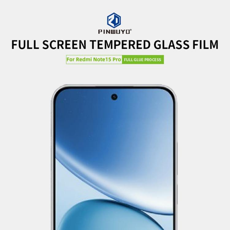 For Redmi Note 15 Pro Global 163.6mm PINWUYO 9H 2.5D Full Screen Tempered Glass Film - Black