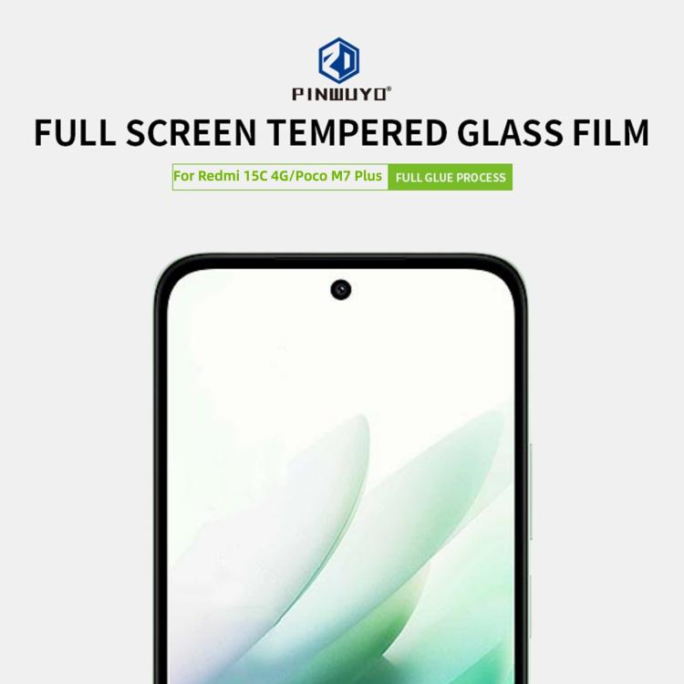 For Redmi 15 4G EU 171mm / Poco M7 Plus PINWUYO 9H 2.5D Full Screen Tempered Glass Film - Black