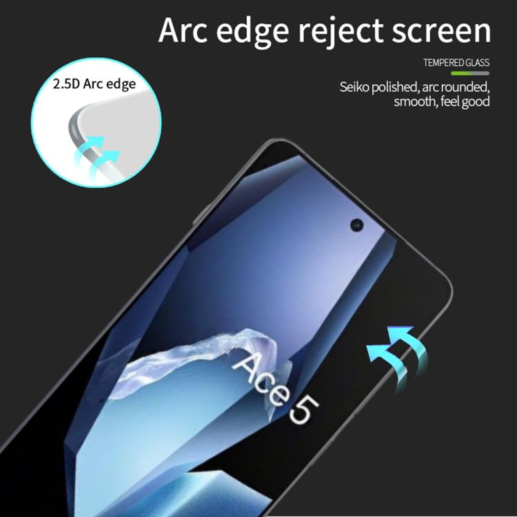 For OnePlus Ace 5 / Ace 5 Pro MOFI 9H 2.5D Full Screen Tempered Glass Film - Black