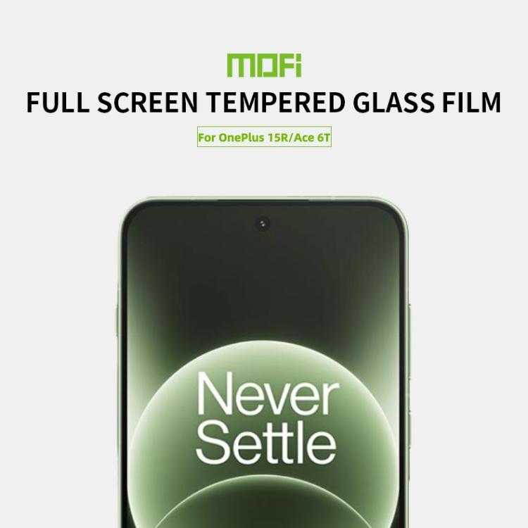 For OnePlus 15R / Ace 6T Unlock MOFI 9H 2.5D Full Screen Tempered Glass Film - Black