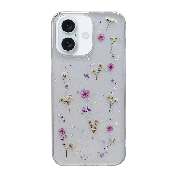 For iPhone 16 Gypsophila Flowers Pattern TPU Protective Phone Case