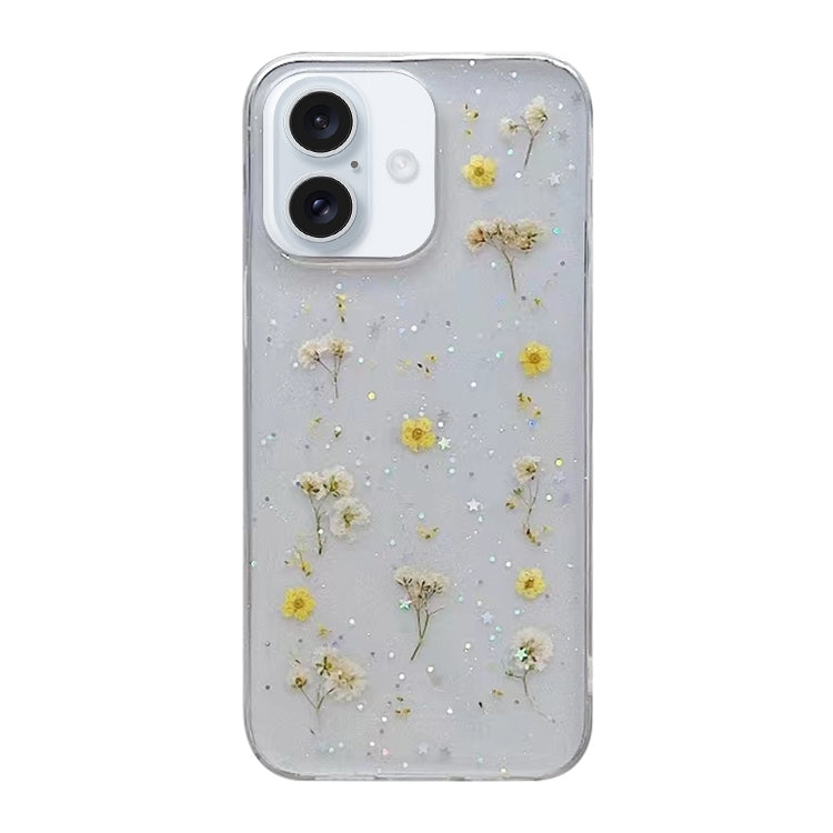For iPhone 16 Gypsophila Flowers Pattern TPU Protective Phone Case