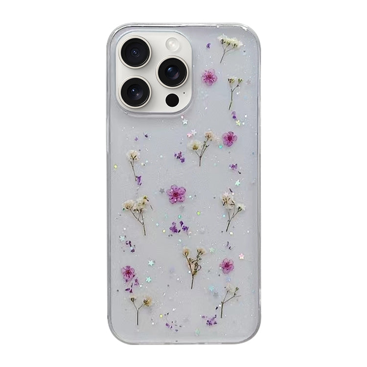 For iPhone 16 Pro Gypsophila Flowers Pattern TPU Protective Phone Case