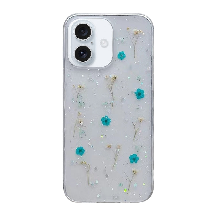 For iPhone 16 Plus Gypsophila Flowers Pattern TPU Protective Phone Case