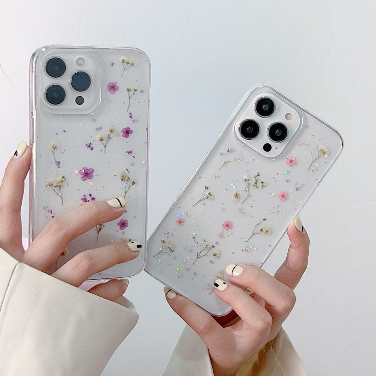 For iPhone 16 Pro Gypsophila Flowers Pattern TPU Protective Phone Case