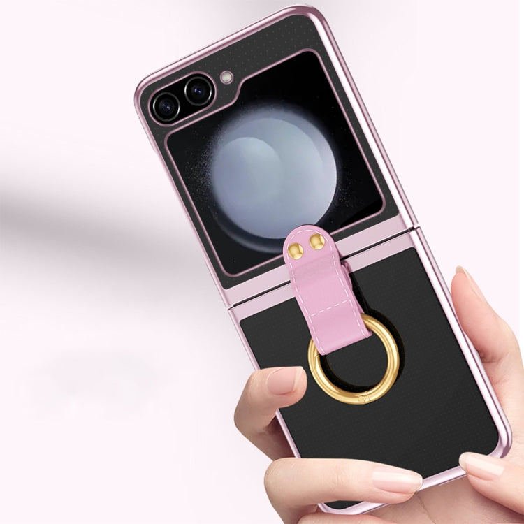 For Samsung Galaxy Z Flip5   5G Electroplated Ring Transparent PC Shockproof Phone Case