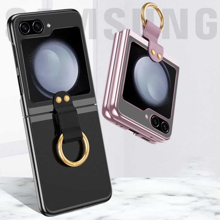 For Samsung Galaxy Z Flip5   5G Electroplated Ring Transparent PC Shockproof Phone Case