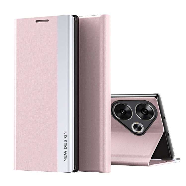 For Xiaomi Poco F6 Side Electroplated Adsorption Leather Phone Case