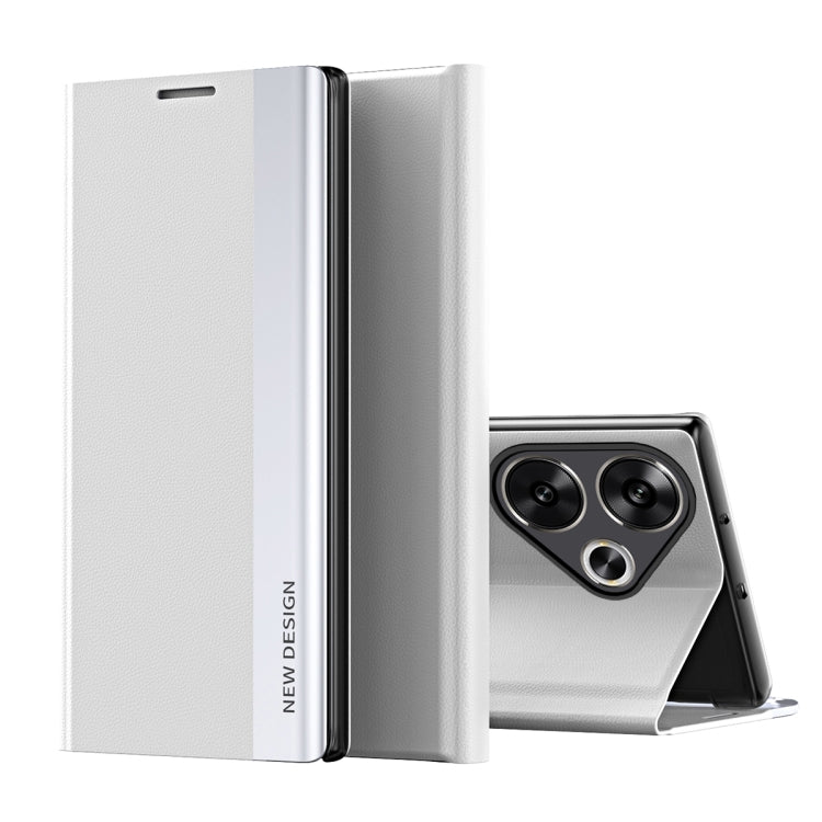 For Xiaomi Poco F6 Side Electroplated Adsorption Leather Phone Case