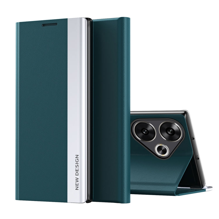 For Xiaomi Poco F6 Side Electroplated Adsorption Leather Phone Case