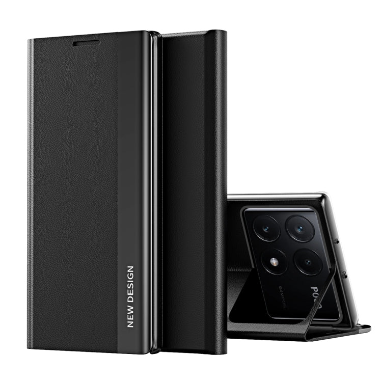 For Xiaomi Poco F6 Pro Side Electroplated Adsorption Leather Phone Case