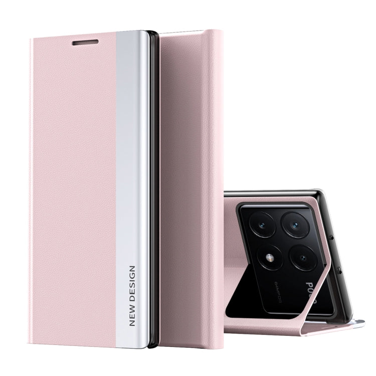 For Xiaomi Poco F6 Pro Side Electroplated Adsorption Leather Phone Case