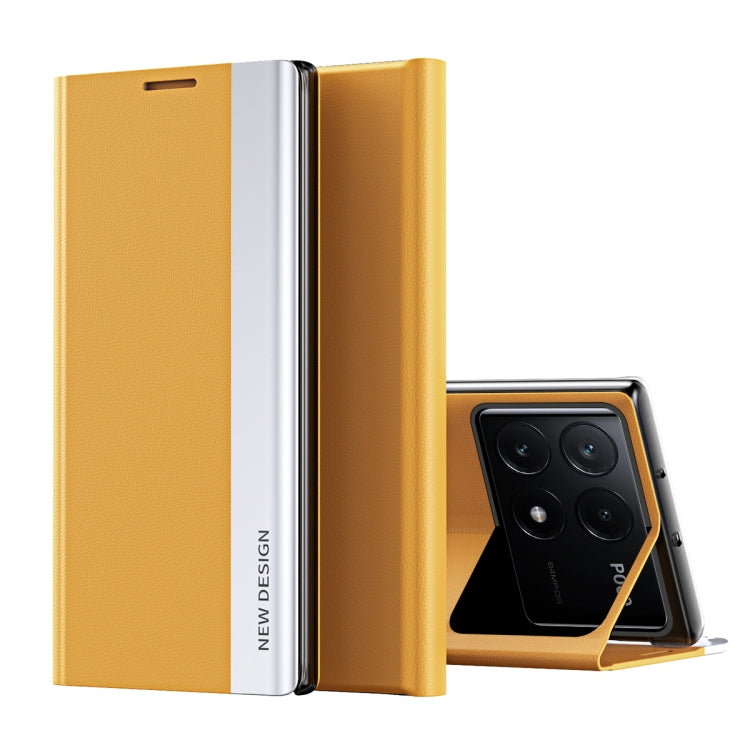 For Xiaomi Poco F6 Pro Side Electroplated Adsorption Leather Phone Case