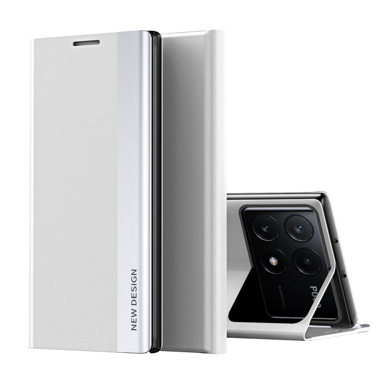 For Xiaomi Poco F6 Pro Side Electroplated Adsorption Leather Phone Case