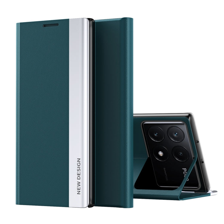 For Xiaomi Poco F6 Pro Side Electroplated Adsorption Leather Phone Case