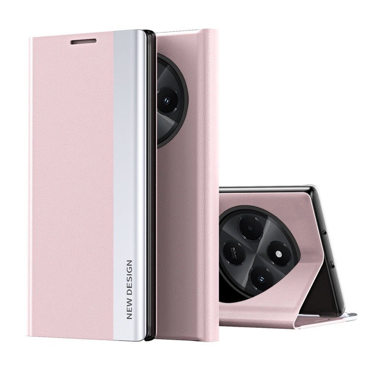 For Xiaomi Redmi 14C Side Electroplated Adsorption Leather Phone Case