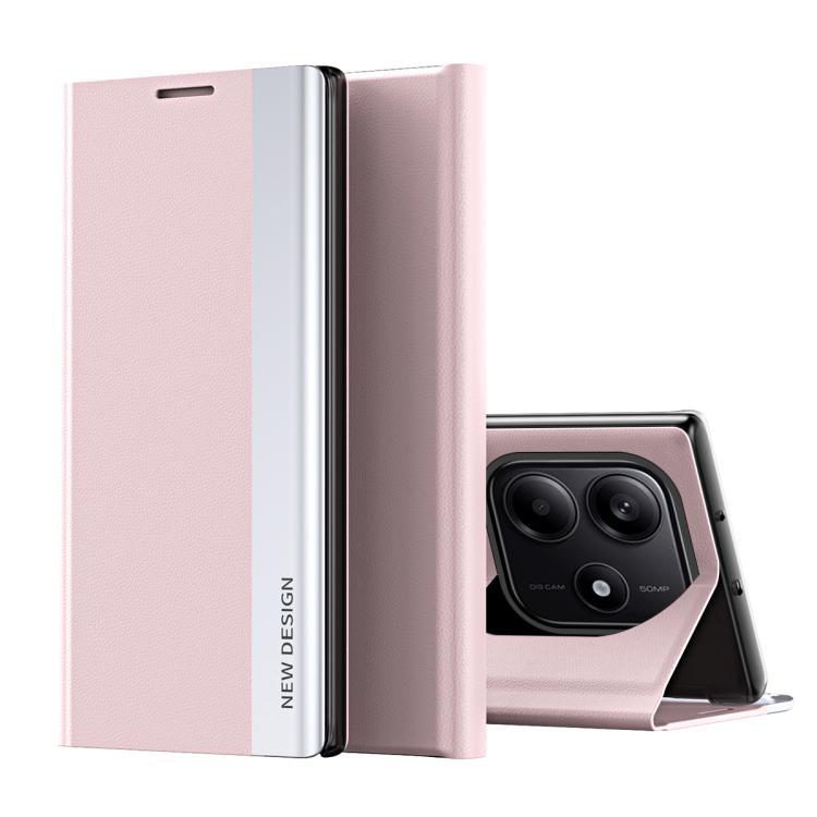For Redmi Note 14 4G 163.25mm Side Electroplated Adsorption Leather Phone Case