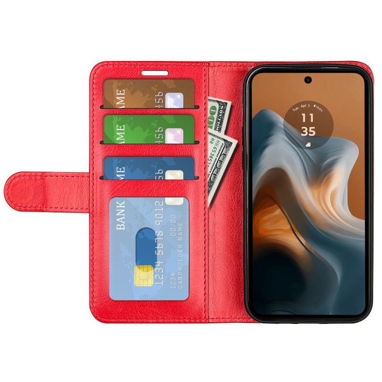 For Motorola Moto G34 R64 Texture Horizontal Flip Leather Phone Case