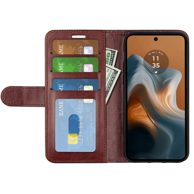 For Motorola Moto G34 R64 Texture Horizontal Flip Leather Phone Case