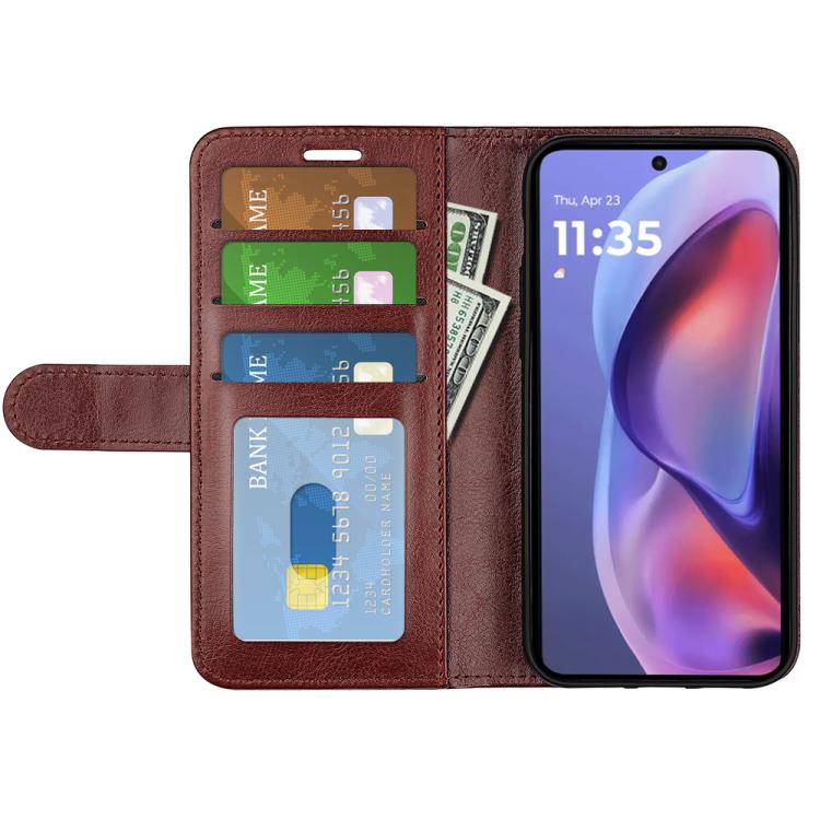 For Motorola Moto E15 R64 Texture Horizontal Flip Leather Phone Case