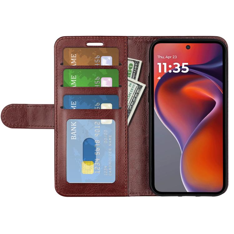 For Motorola Moto G15 R64 Texture Horizontal Flip Leather Phone Case