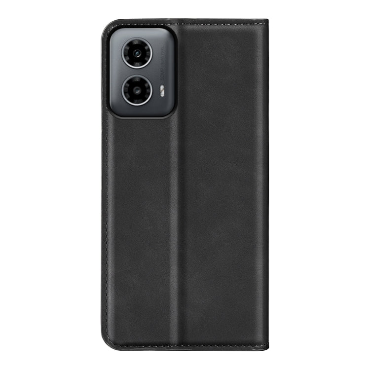 For Motorola Moto G34 Retro-skin Magnetic Suction Leather Phone Case