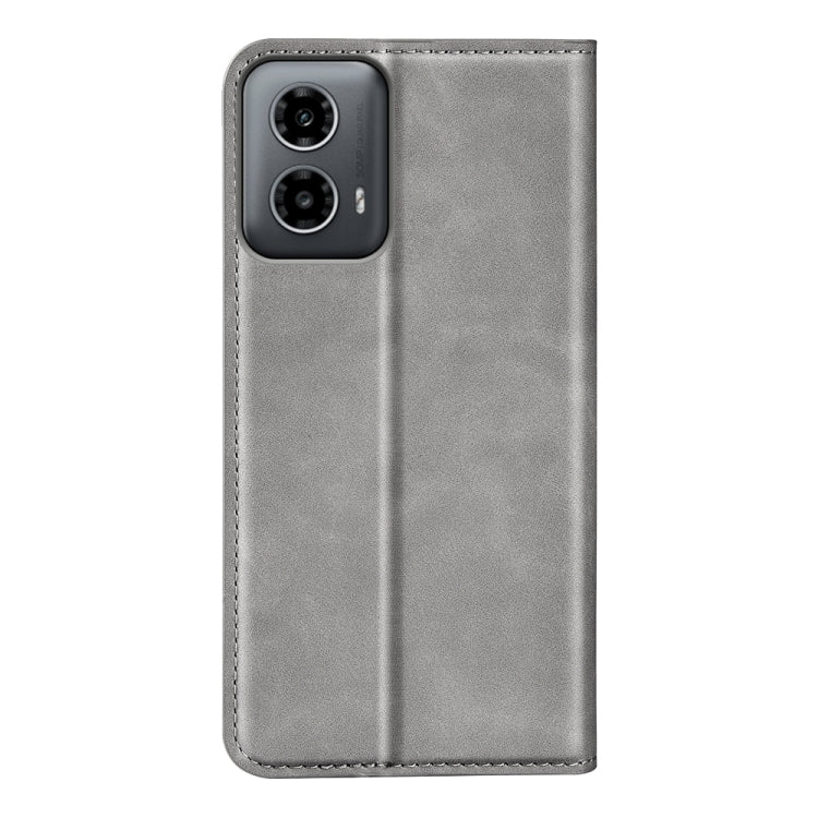For Motorola Moto G34 Retro-skin Magnetic Suction Leather Phone Case