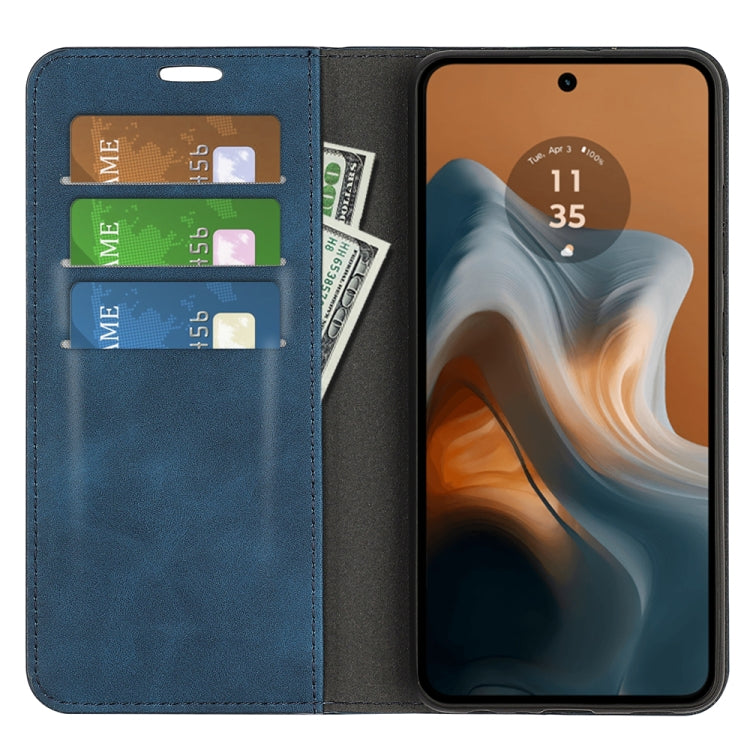 For Motorola Moto G34 Retro-skin Magnetic Suction Leather Phone Case